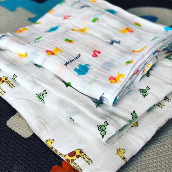 Organic Cotton Baby Swaddle Blankets, Set of 3 - Picture 1 of 3